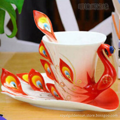 Creative ceramic mugs with spoon and 12 constellation images on the mugs